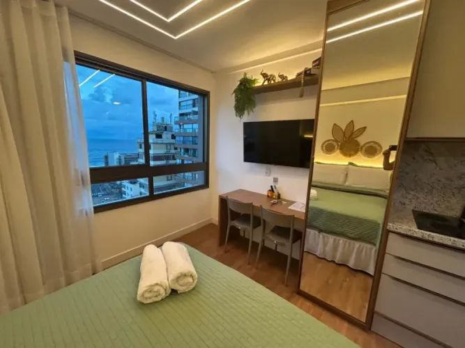 Atlantic Ocean, Barra, Apartamento, Studio, Para Venda, 25m2, Vista Mar, Porteira Fechada,