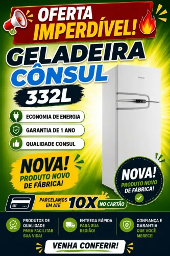 Geladeira Cônsul 332L/ Produto Novo