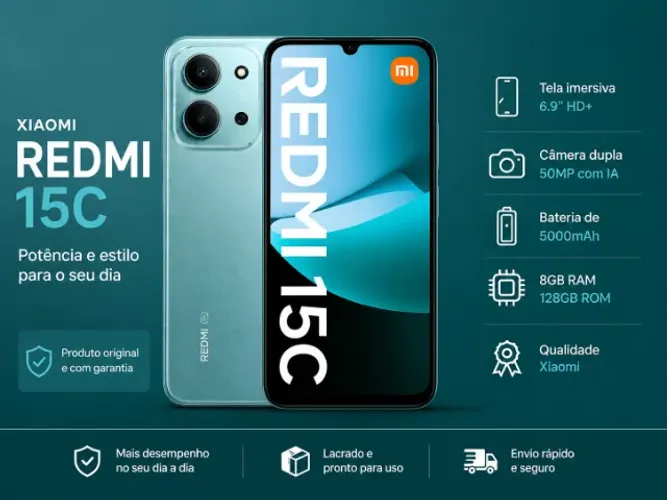 Xiaomi Redmi 15C 128GB Novo Lacrado