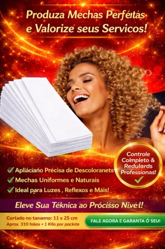 Conheça o Papel Laminado para Reflexos Luzes e Mechas  11 x 50 cm, 