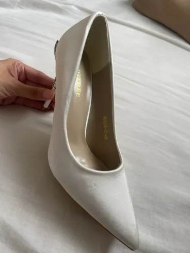 Sapato alto branco noiva 
