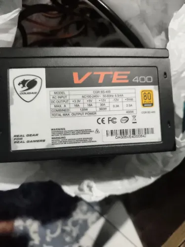 Fonte Cougar VTE 400W 80 Plus Bronze - Excelente Estado