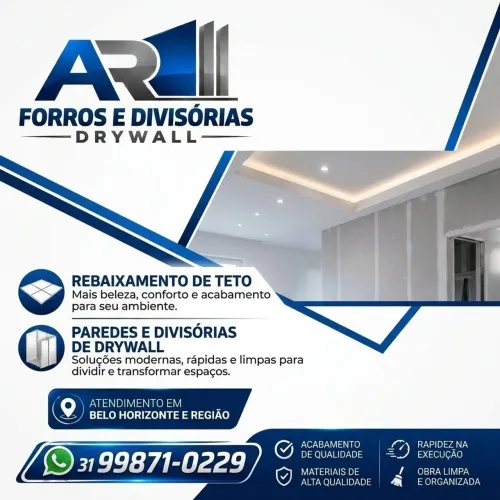 Forros e Divisórias em Drywall - Instalação em BH e Região