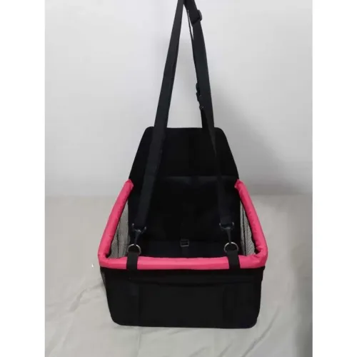 Cadeirinha assento de carro para pet até 10kg - Preto com rosa
