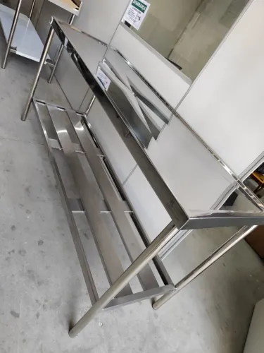 bancada inox com espelho 1,80m