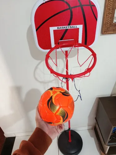 Cesta de basquete e bola junto novo