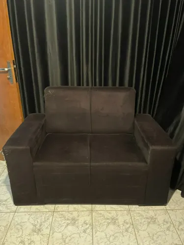 Sofá de dois lugares, preto +1 de 3 lugares