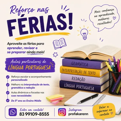 Aulas particulares/reforço escolar 