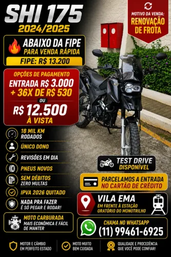 SHI 175 2024/2025 - Único Dono - Abaixo da FIPE