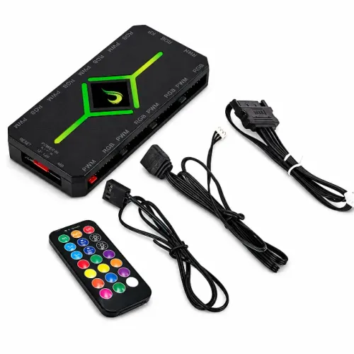 Controladora Gamer Para Cooler Rise Mode PWM e RGB Hub - RM-COPW-RGB