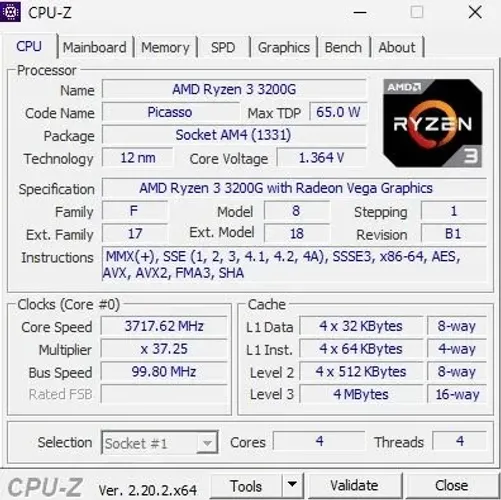 KIT PC BÁSICO RYZEN 3 3200G + PLACA MÃE A320MY-Q7