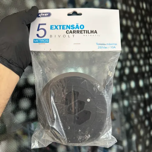 Extensão Elétrica Carretilha Retrátil 5 Metros Bivolt 10a Knup