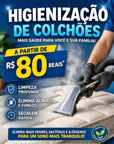 Colchão limpo,higienização a seco