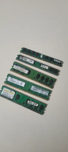 Lote 5 Memórias DDR2 para PC - Kingston, Markvision, Smart e Outras