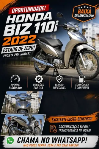 Honda Biz 110i 2022 | Estado de Zero | Apenas 8.000 km