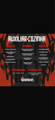 VAGA AUXILIAR DE COZINHA CIDADE DOS FUNCIONÁRIOS