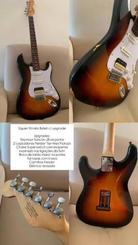 Squier com captação Seymour Duncan e Fender Tex Mex