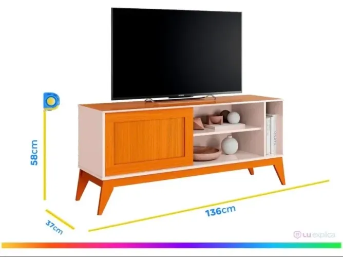 Rack para TV até 50" 1 Porta EDN Móveis Aruba