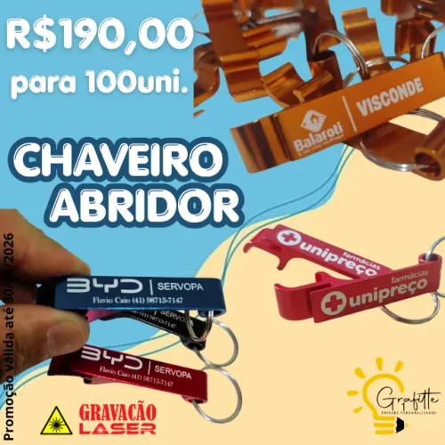Brinde com sua logo - Chaveiro abridor