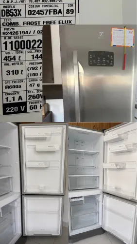 GELADEIRA ELECTROLUX INOX FROST FREE INVERSE 454L - SEMI NOVA