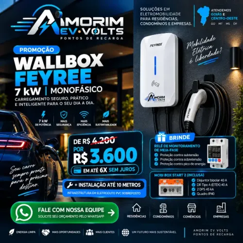 Wallbox mais Instalação Completa para Carro Elétrico em Goiás.