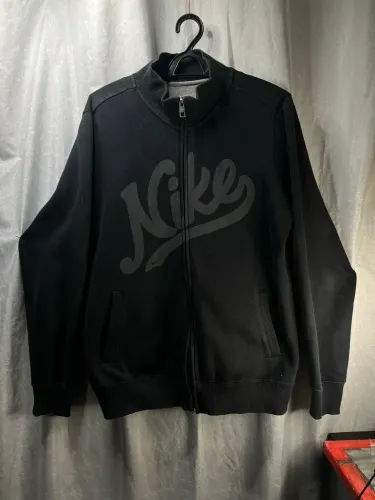 Jaqueta Moletom Nike Vintage Script Logo Original - Preto - Tamanho L (G)