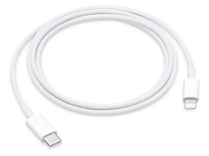 Cabo USB-C para Lightning original da Apple com 1 metro de comprimento, na cor branca