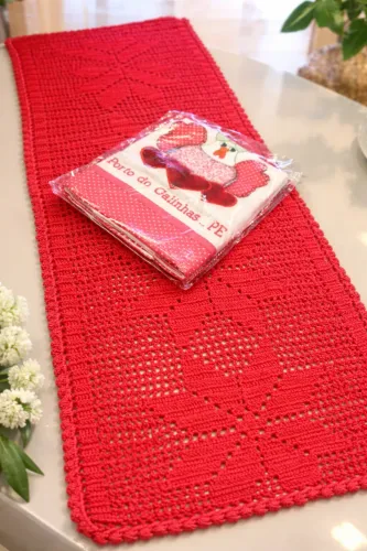 CONJUNTO DECORATIVO - PANO DE PRATO + CAMINHO DE MESA