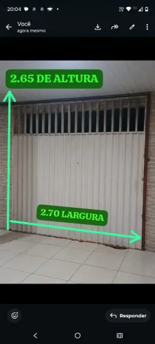 VENDO PORTÃO PARA GARAGEM 2.65 ALTURA POR 2.70 SEMI-NOVISSIMO INTERESSADO *