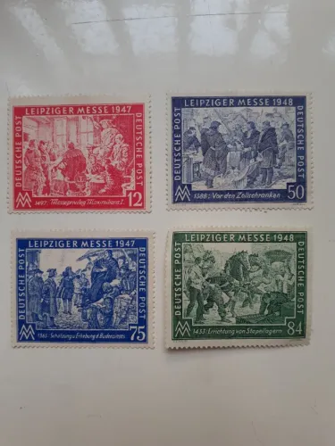 LOTE DE SELOS ANTIGOS. DEUTSCHE POST. LEIPZIGER MESSE. 1947 - 1948