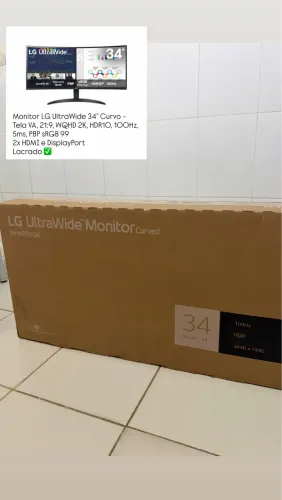 Monitor LG UltraWide 34P Curvo 100hz Lacrado