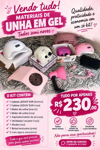 Kit unha em gel para iniciante!