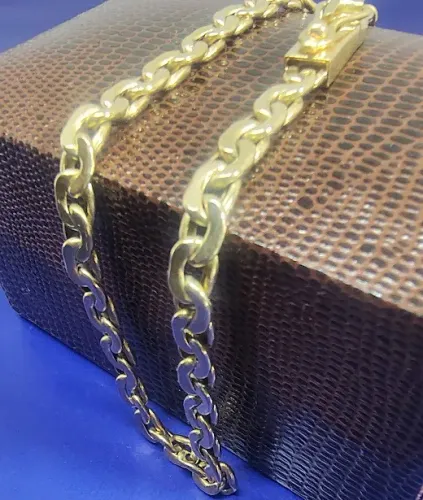 Pulseira Direito Esquerdo Ouro 18 Kilates Peso 8 Gramas 22 Cm 5 mm Oco                    