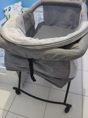 Berço Para Bebê Balanço Portátil Moísés Ergonômico Até 15kg Cinza