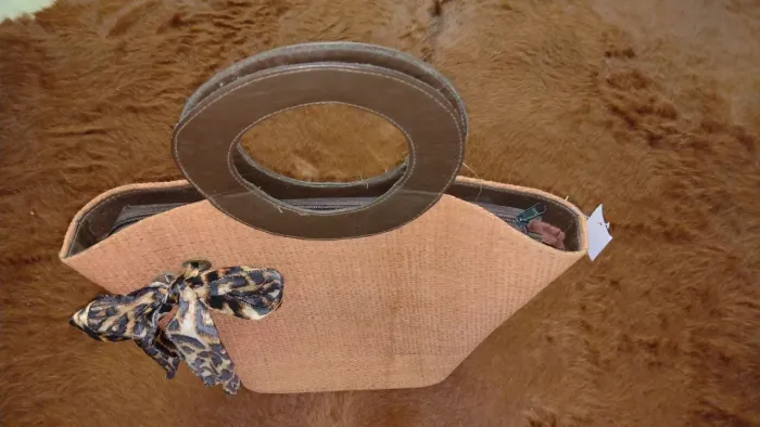 Bolsa em vime forrada praia