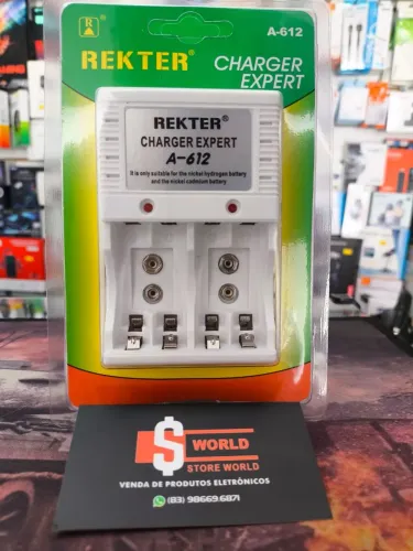 Carregador de Pilhas AA / AAA e 9V - produto novo. Loja Store World
