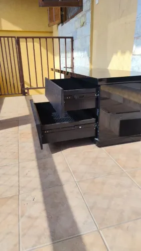 Rack preto Laqueado Líder Móveis
