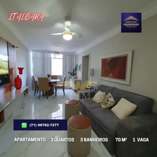 APARTAMENTO 3 QUARTOS (1 SUÍTE), 70M², NO ITAIGARA