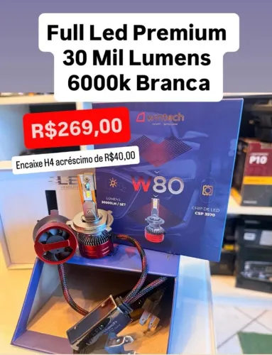 Ultra Led 30 Mil Lumens Branco Farol Alto Baixo Milha Neblina Luz Carro Automotivo