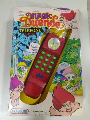 Antigo Telefone Sem Fio Magic Duende Glasslite lacrado com rasgo no celofane conforme foto