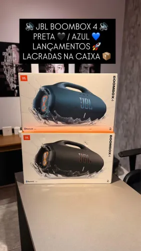 JBL BOOMBOX 4 PRETA / AZUL LACRADA NOVA
