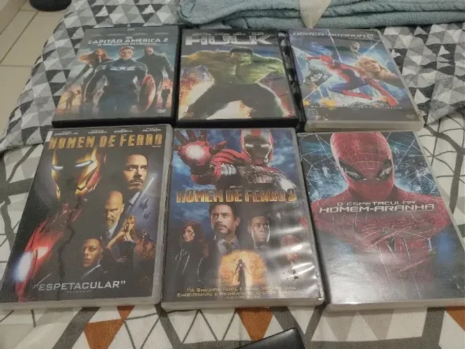 Coletânea de 6 filmes da Marvel (Capitão América, Homem de Ferro, Hulk, Homem-Aranha)