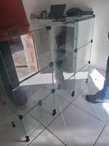 Balcão de vidro expositor gondolas comeia para lojas