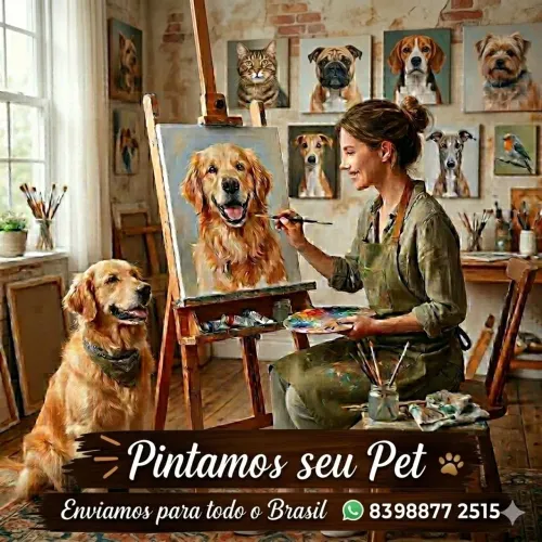Pintura do seu Pet, personalizada - Arte Única<br><br>