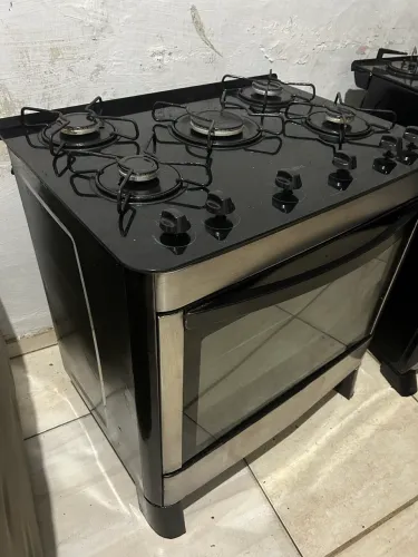 Fogão inox mesa de vidro