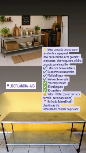 Mesa Bancada de aço multifuncional 