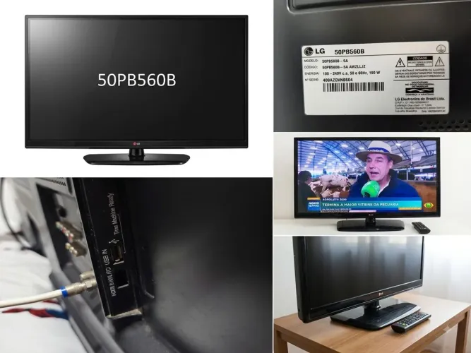TV LG 50 polegadas (50PB560B) + Suporte e Controle Original! R$490. HDMI não funciona