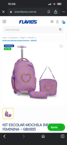 Kit Mochila Escolar Infantil Flávio?s Kids Novo - Mochila + Lancheira + Estojo