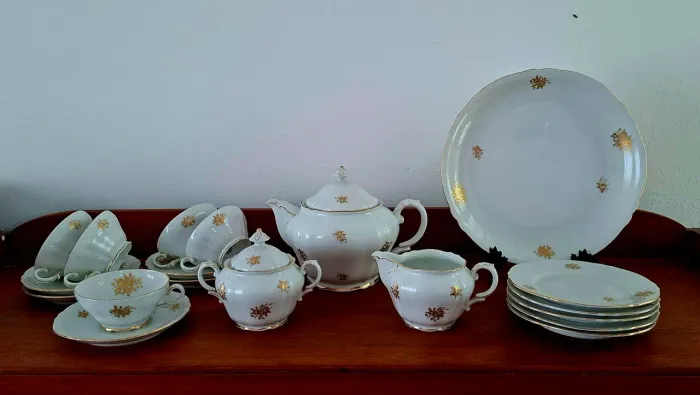 Jogo de chá e bolo da renomada porcelana argentina Verbano