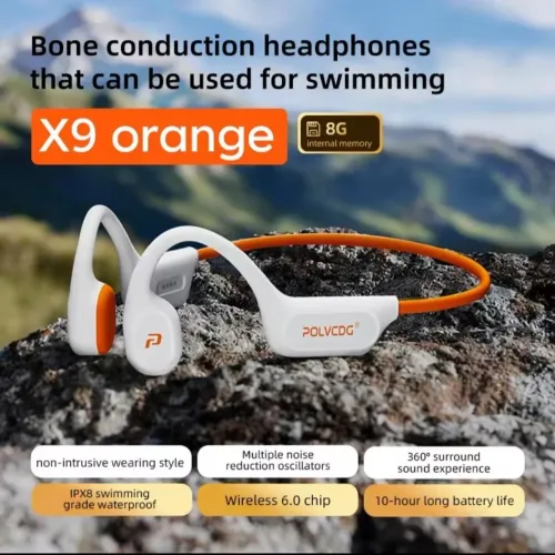 Fone de ouvido Esportivo Condução Óssea A PROVA D'AGUA IPX8
